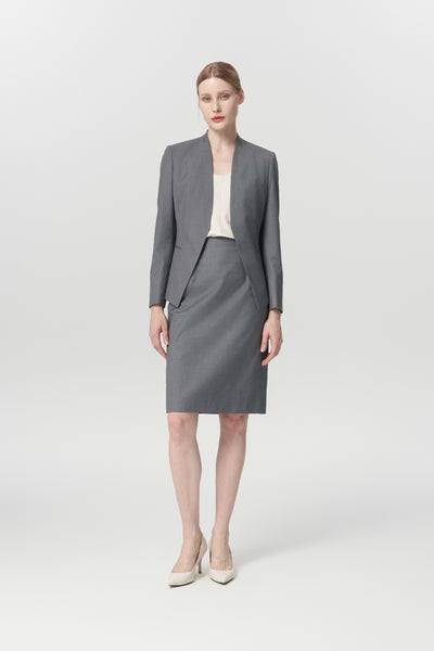 EV LéSuit™ Yale Gray Collarless Blazer