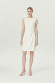 EV Sudro™ Pierre White Sleeveless Waist Ruched Dress