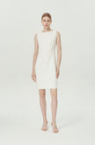 EV Sudro™ Pierre White Sleeveless Waist Ruched Dress