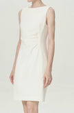 EV Sudro™ Pierre White Sleeveless Waist Ruched Dress