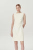 EV Sudro™ Pierre White Sleeveless Waist Ruched Dress