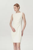 EV Sudro™ Pierre White Sleeveless Waist Ruched Dress