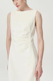 EV Sudro™ Pierre White Sleeveless Waist Ruched Dress
