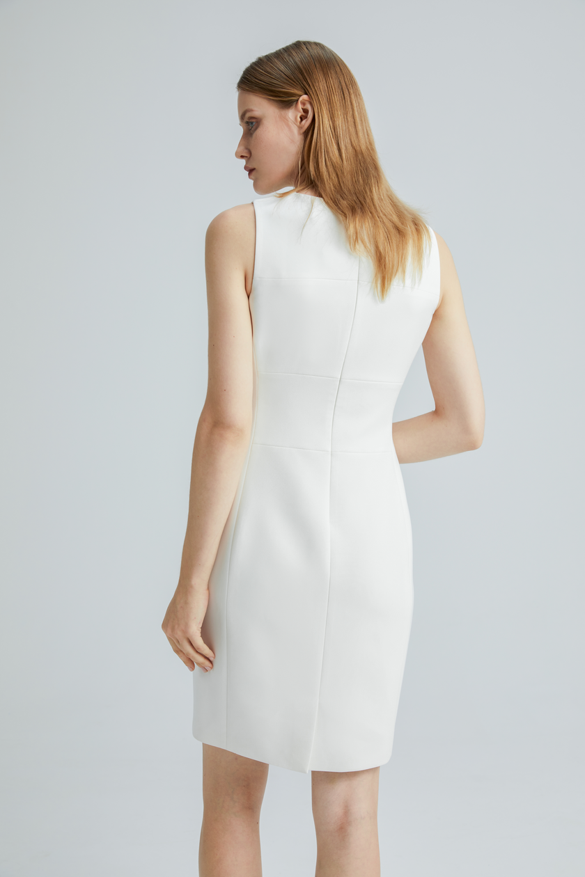 EV Sudro™ White Diamond-ratio Tailoring Sleeveless Dress
