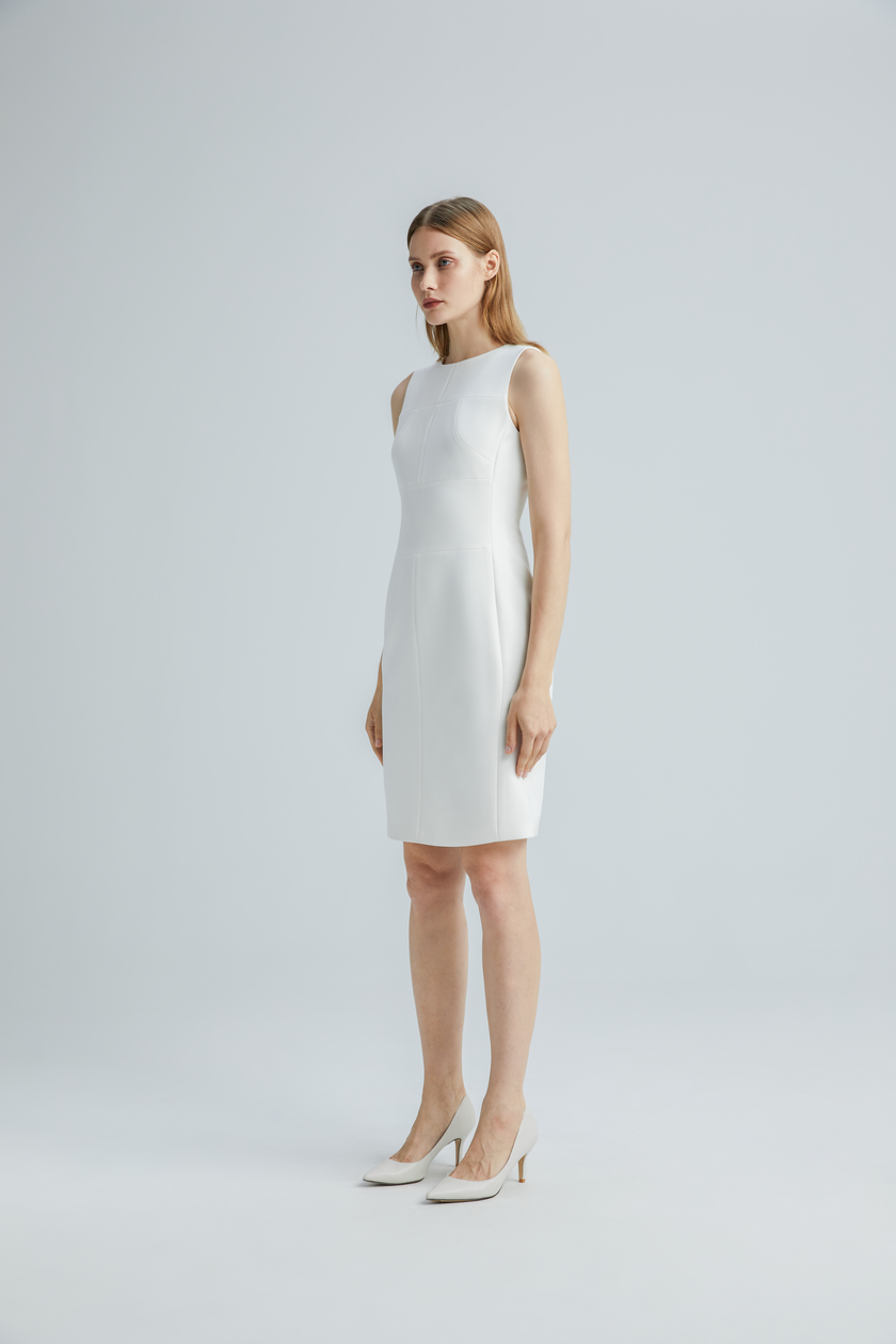 EV Sudro™ White Diamond-ratio Tailoring Sleeveless Dress