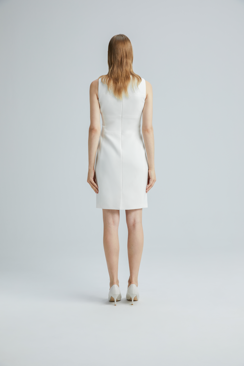 EV Sudro™ White Diamond-ratio Tailoring Sleeveless Dress