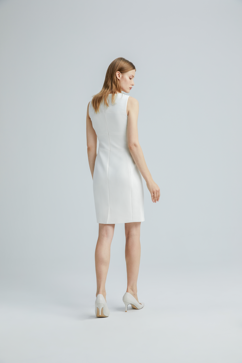 EV Sudro™ White Diamond-ratio Tailoring Sleeveless Dress