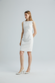 EV Sudro™ White Diamond-ratio Tailoring Sleeveless Dress