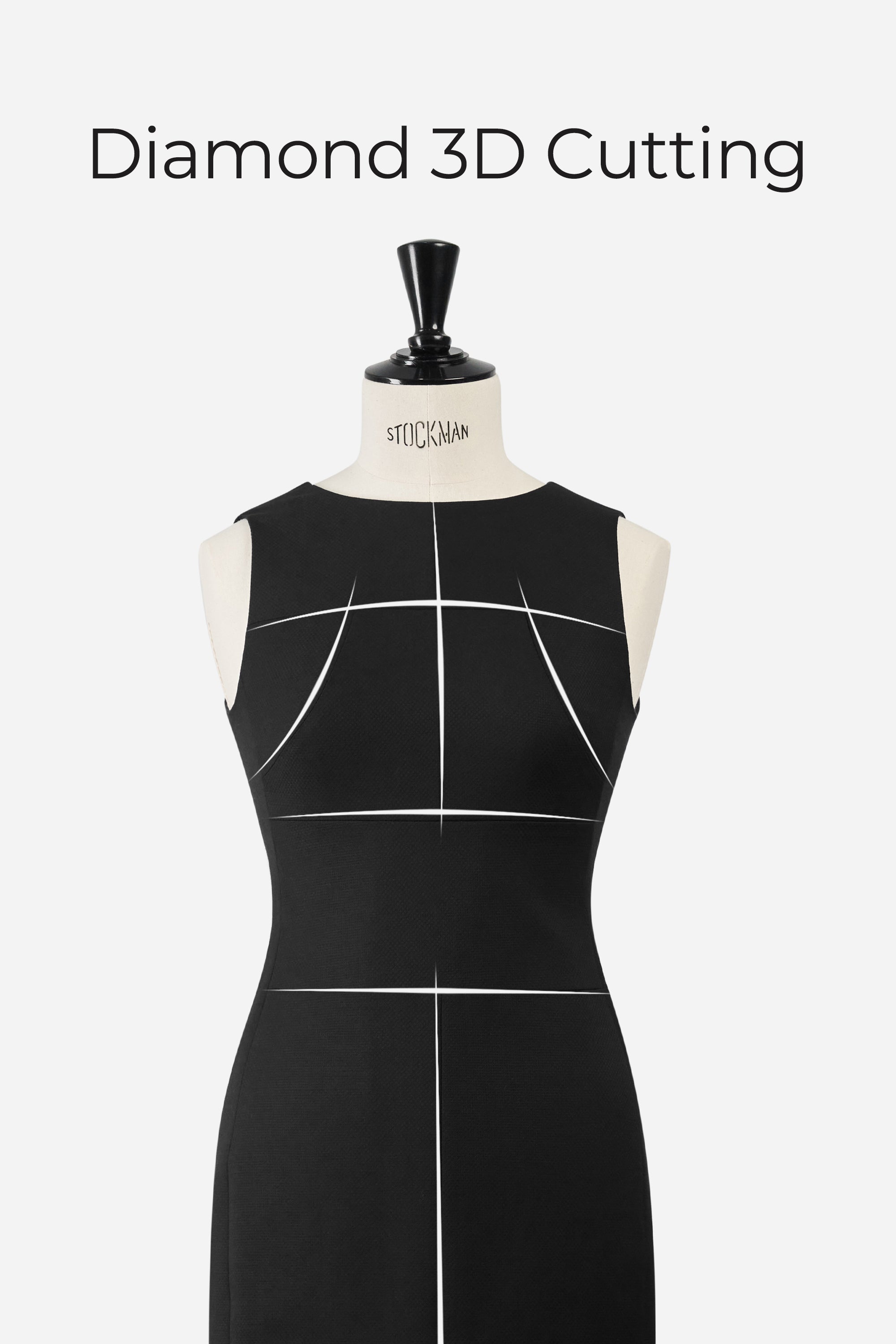 TieForHer - LC CURIE™ Diamond Dress - Black Honeycomb Pattern - Dress