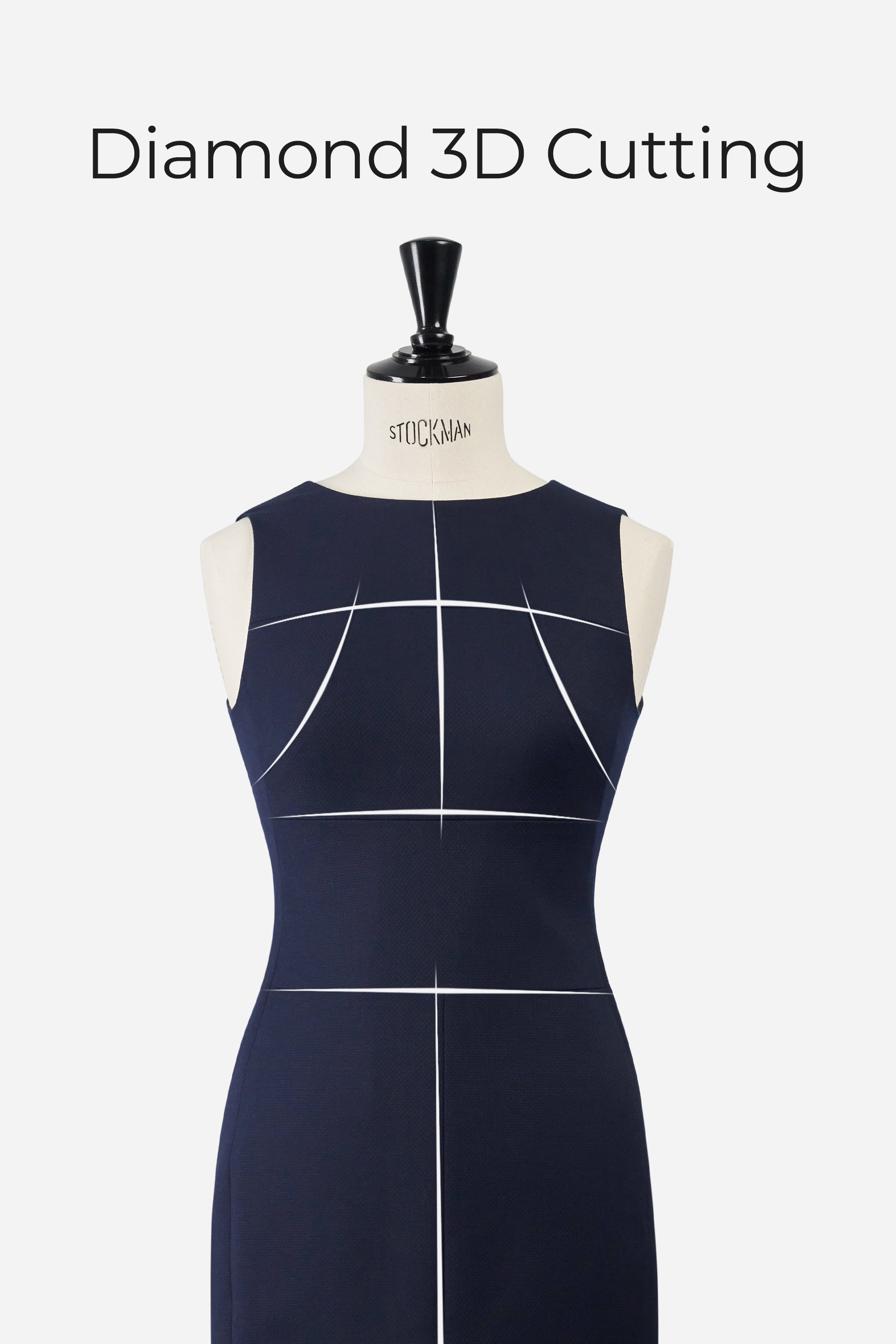 TieForHer - LC CURIE™ Diamond Dress - Dark Blue Honeycomb Pattern - Dress