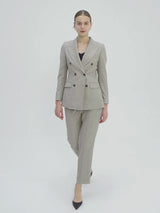 LC ACE™ Peak Lapel Double-breasted Blazer - Apricot